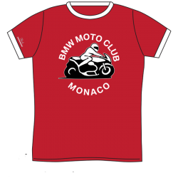 BMW MOTO CLUB MONACO T-SHIRT VINTAGE ROUGE