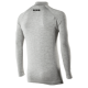 TS3 – Long-sleeve Mock Turtle Neck Carbon Merinos Wool Jersey