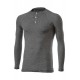 SERAFINO MERINOS - MERINOS WOOL CREW-NECK JERSEY WITH BUTTON PLACKET