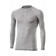 SERAFINO MERINOS - MERINOS WOOL CREW-NECK JERSEY WITH BUTTON PLACKET